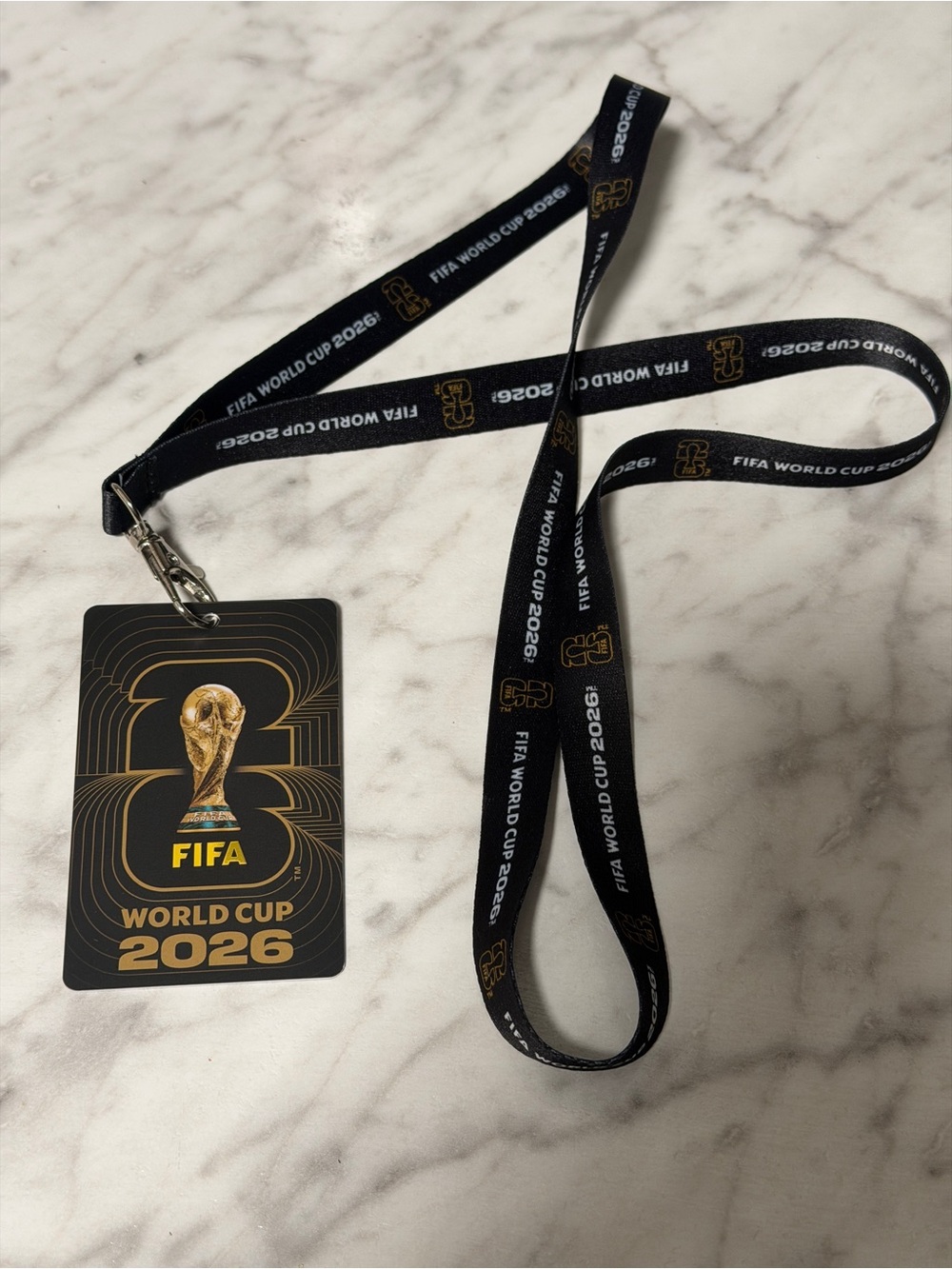 FIFA World Cup 2026 Black & Gold Lanyard Badge Holder - Picture 1 of 3